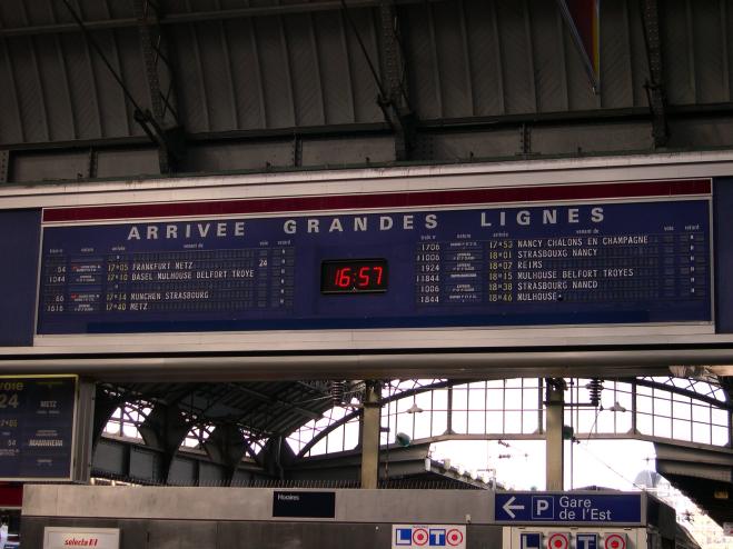  arrivées des grandes lignes (gare de l'est)